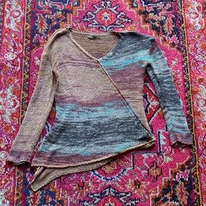 Prana Beige and Turquoise Sweater